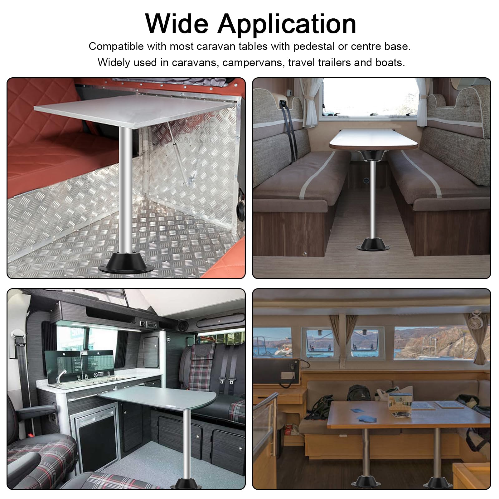 Bcautay black table base pedestal supports stable camp life.