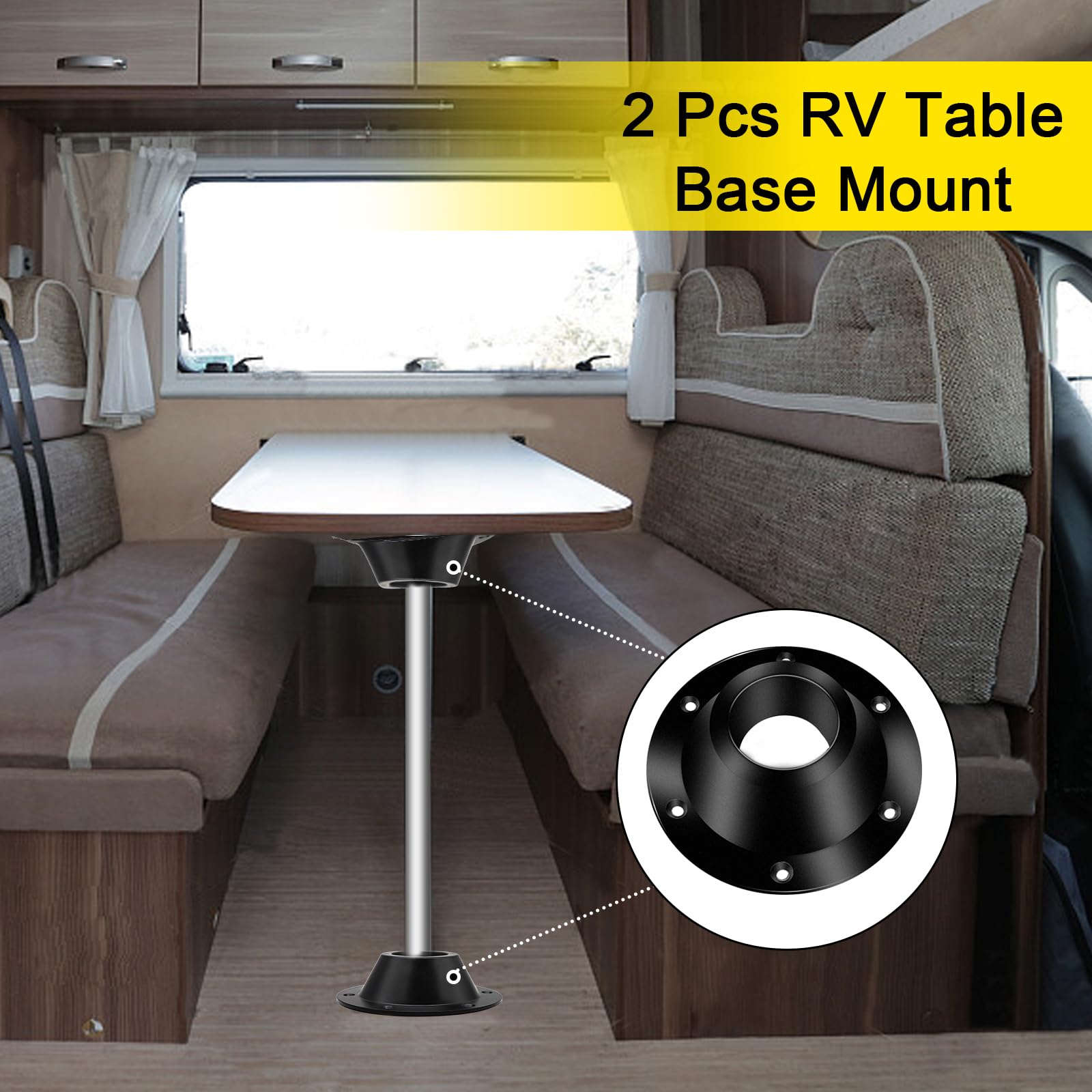 Bcautay camper table leg base with screws enables quick, reliable mounting.