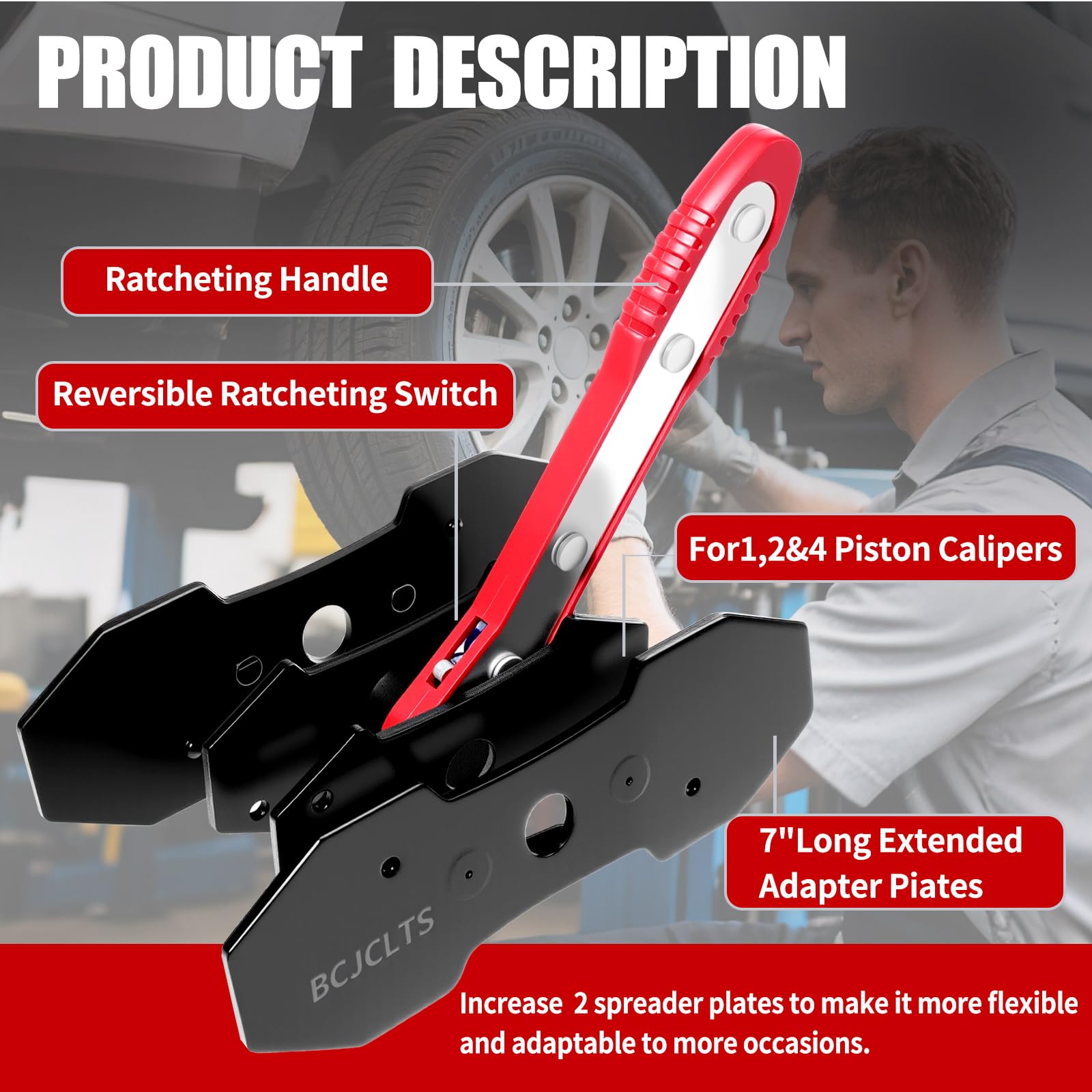 BCJCLTS 360-degree ratchet system enables flexible brake caliper positioning