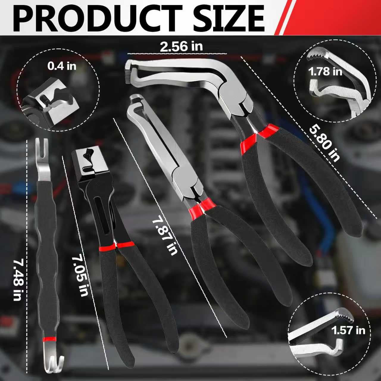 BCJCLTS disconnect pliers with 60-degree angle for accessing sensors in cramped engine bays.
