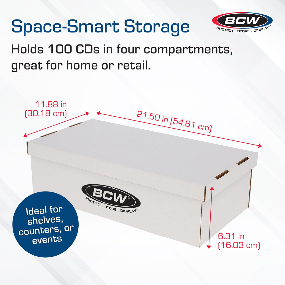 BCW durable corrugated storage box—lightweight protection during transport and on shelves.