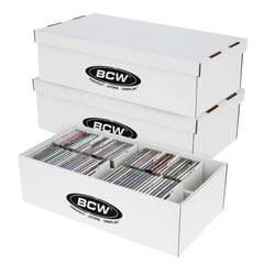 BCW CD storage box with lid—cover view, compact protection for up to 100 jewel cases.
