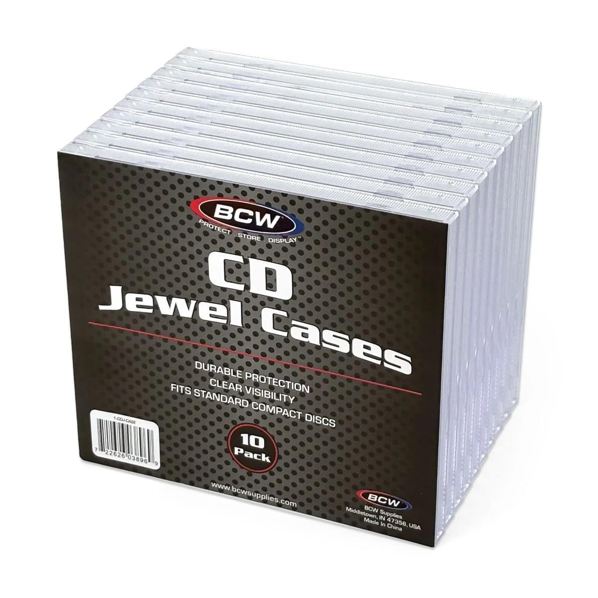 BCW clear CD jewel case front view protecting artwork with crystal clarity