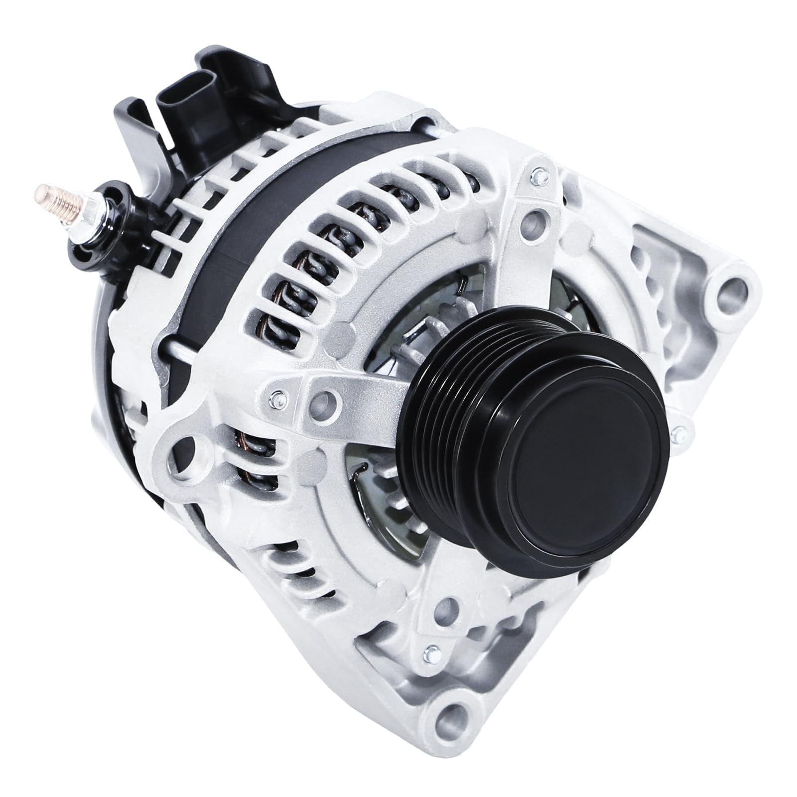 BDeli 150AMP alternator front view, designed for steady charging on Chevy and GMC trucks.