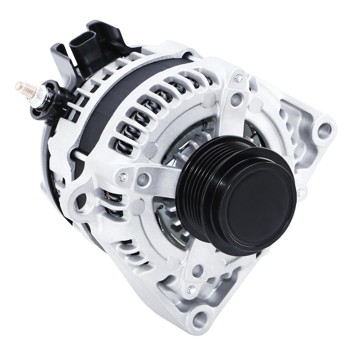 BDeli 150AMP alternator front view, designed for steady charging on Chevy and GMC trucks.