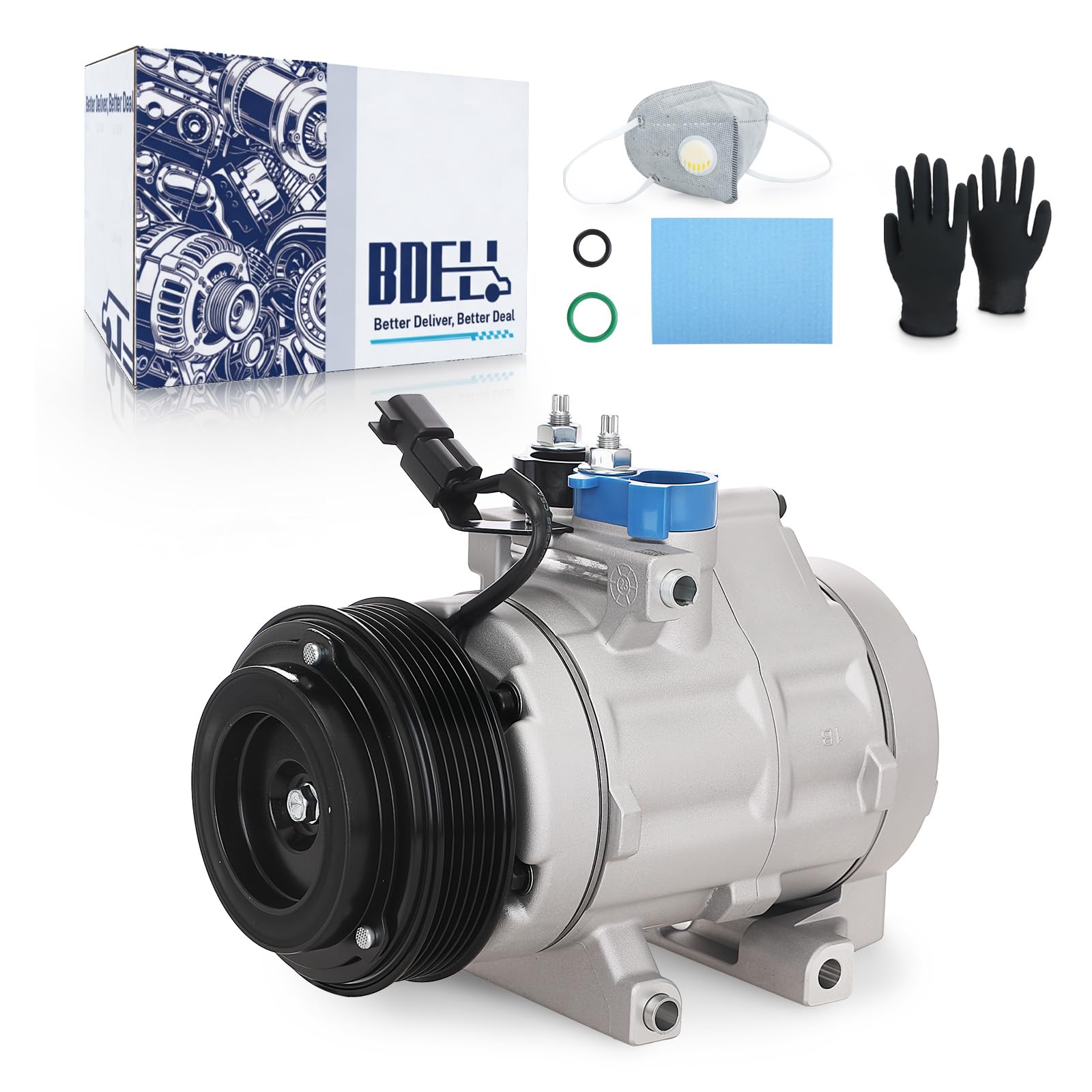 BDELI A/C compressor for Ford Expedition front view, reliable replacement option.