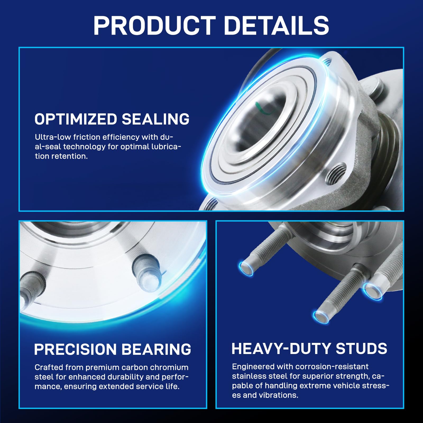 BDELI ABS sensor wire-equipped hub compatible with modern braking systems.