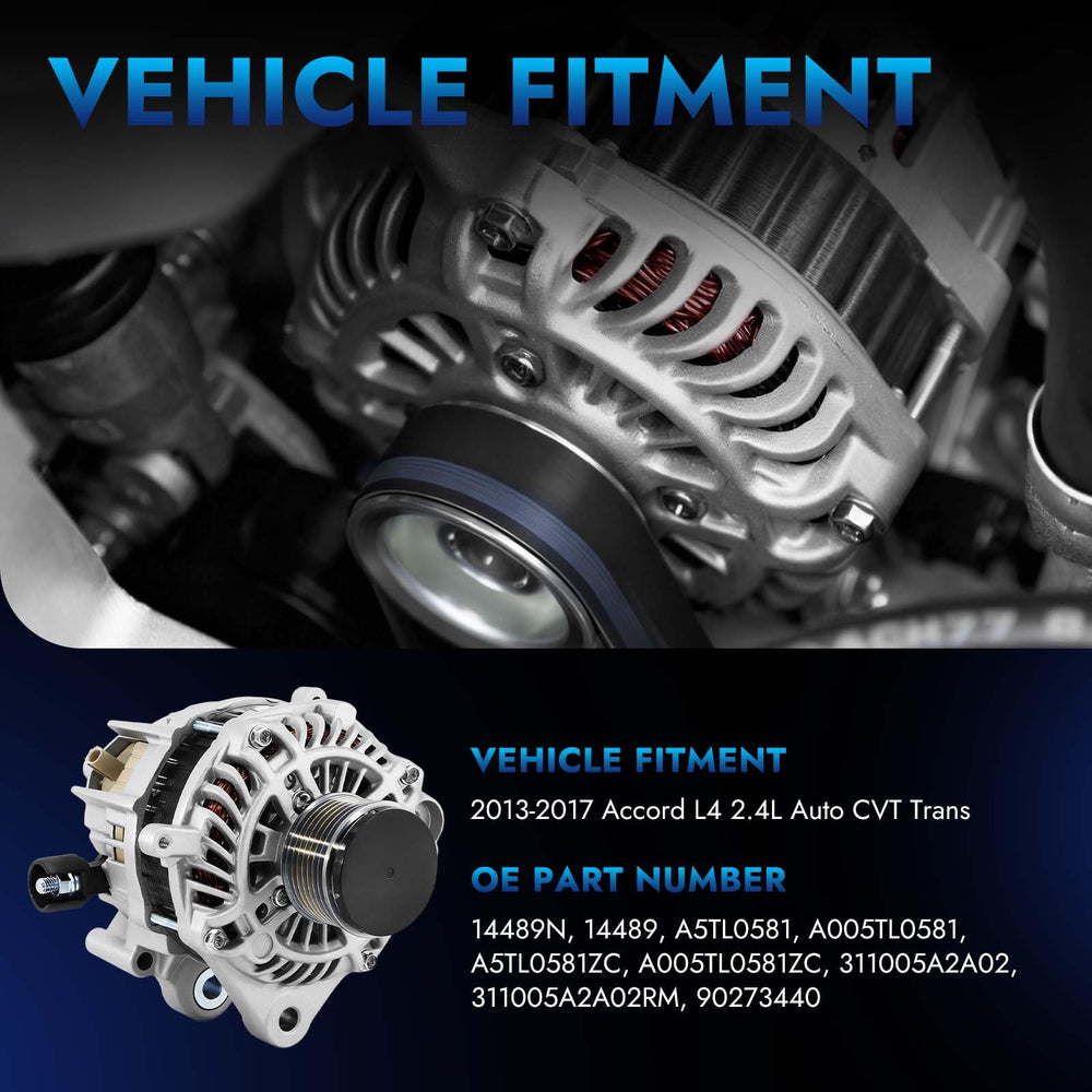 BDELI Honda Accord alternator side view showing compact design for easy fitment