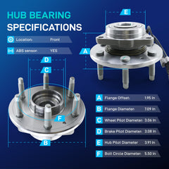 BDELI front-right wheel bearing assembly supports balanced performance in 4WD.