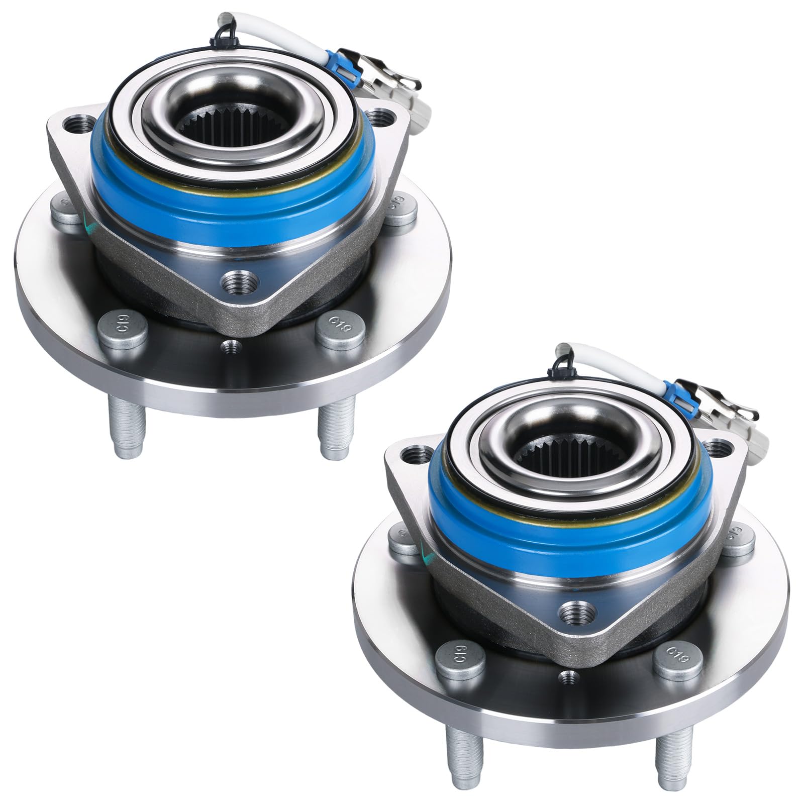 BDELI front wheel bearing and hub assembly for GM cars, smooth rotation visual