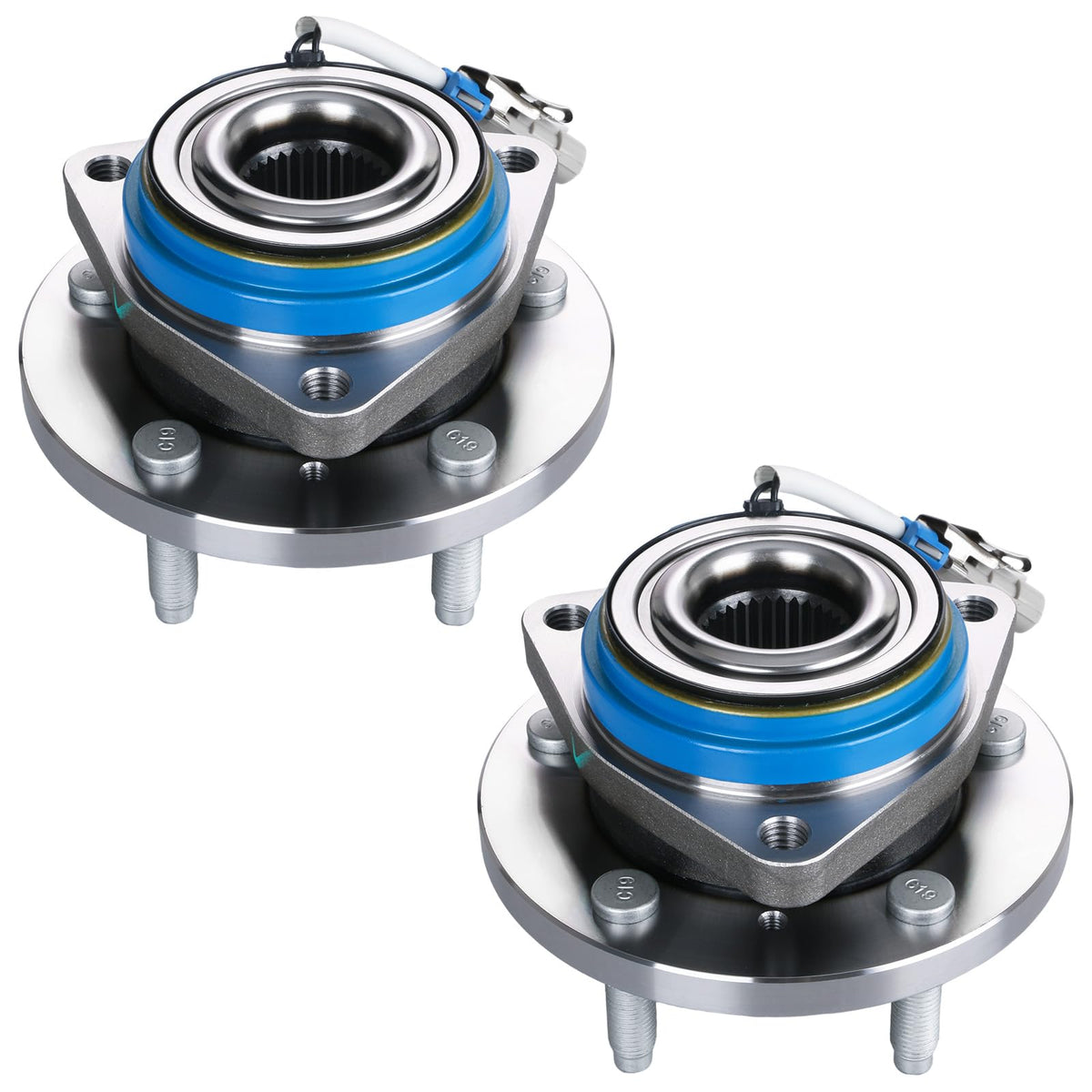 BDELI front wheel bearing and hub assembly for GM cars, smooth rotation visual