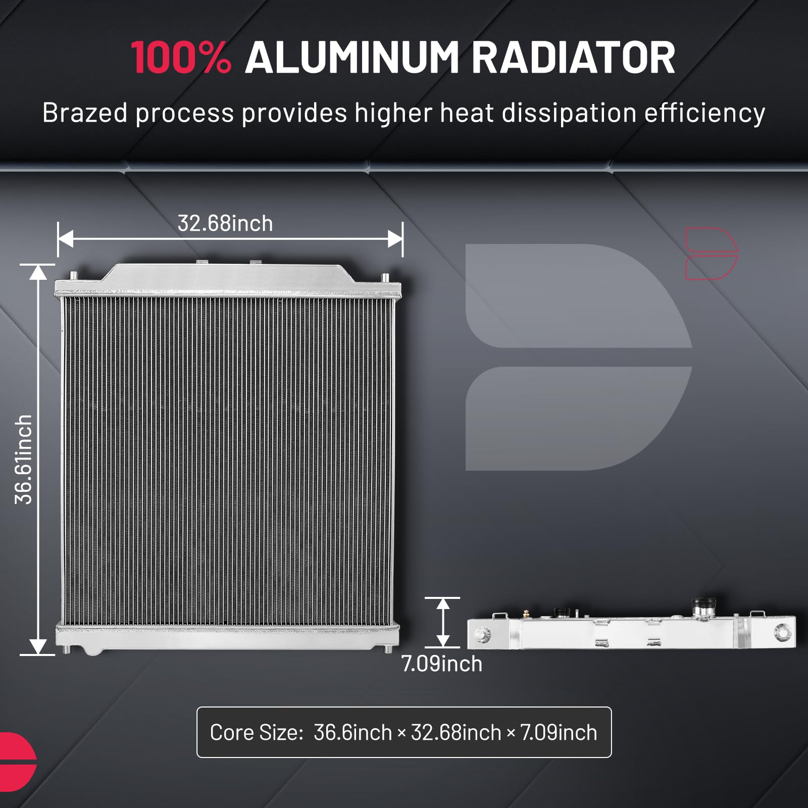 BDFHYK 12-inch fans included for boosted airflow and cooling performance.