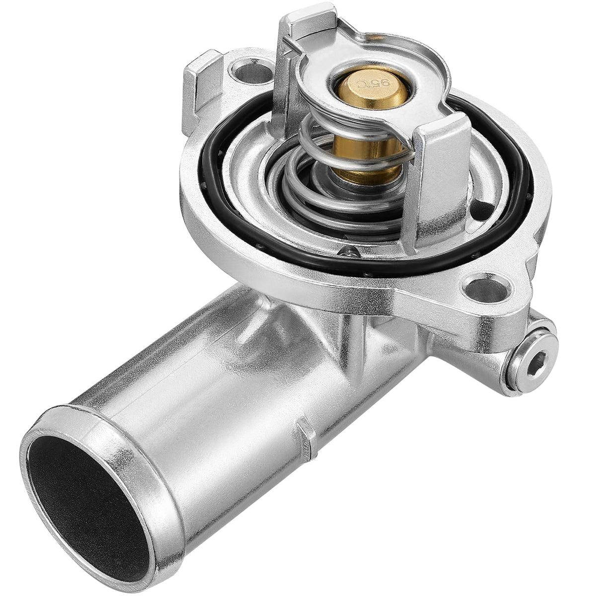 BDFHYK 902-3035 aluminum thermostat housing front view shows durable construction for reliable temperature control
