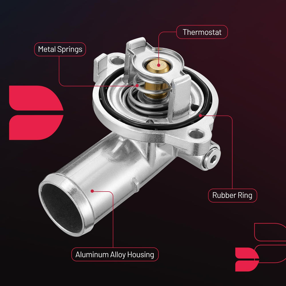 BDFHYK thermostat housing rear view demonstrates OE-style port alignment for 3.6L engines