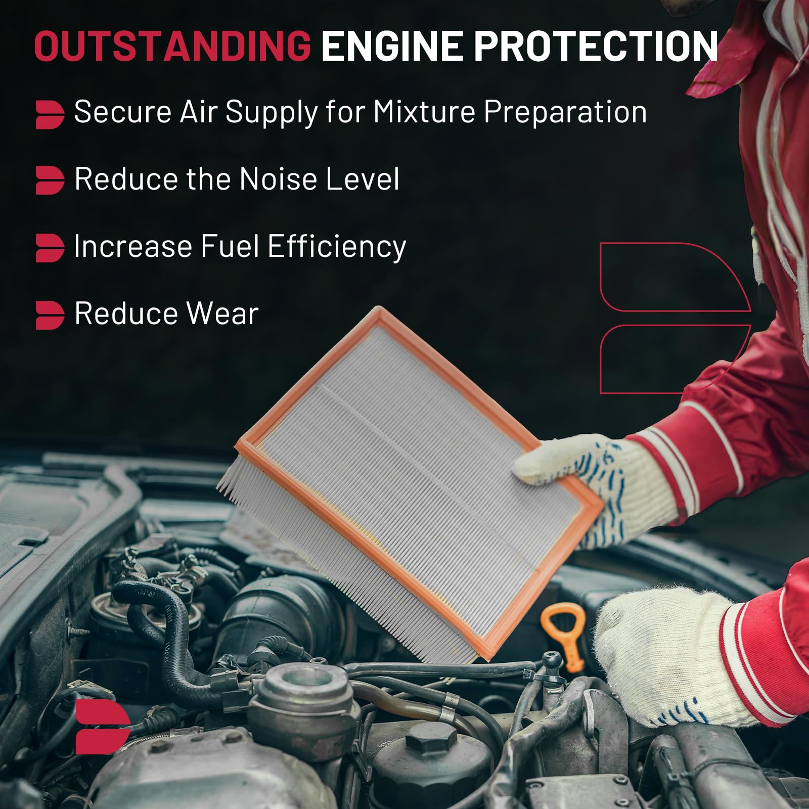 BDFHYK CA6850 engine filter, reliable filtration with no tools required.