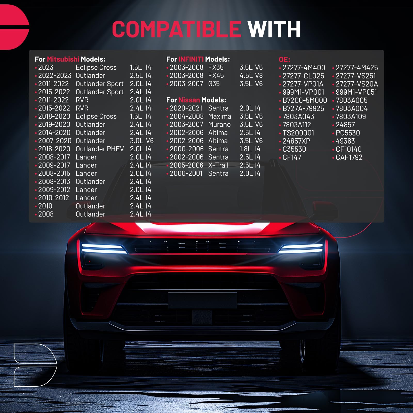 BDFHYK activated carbon cabin filter for Eclipse Cross enhances interior air freshness