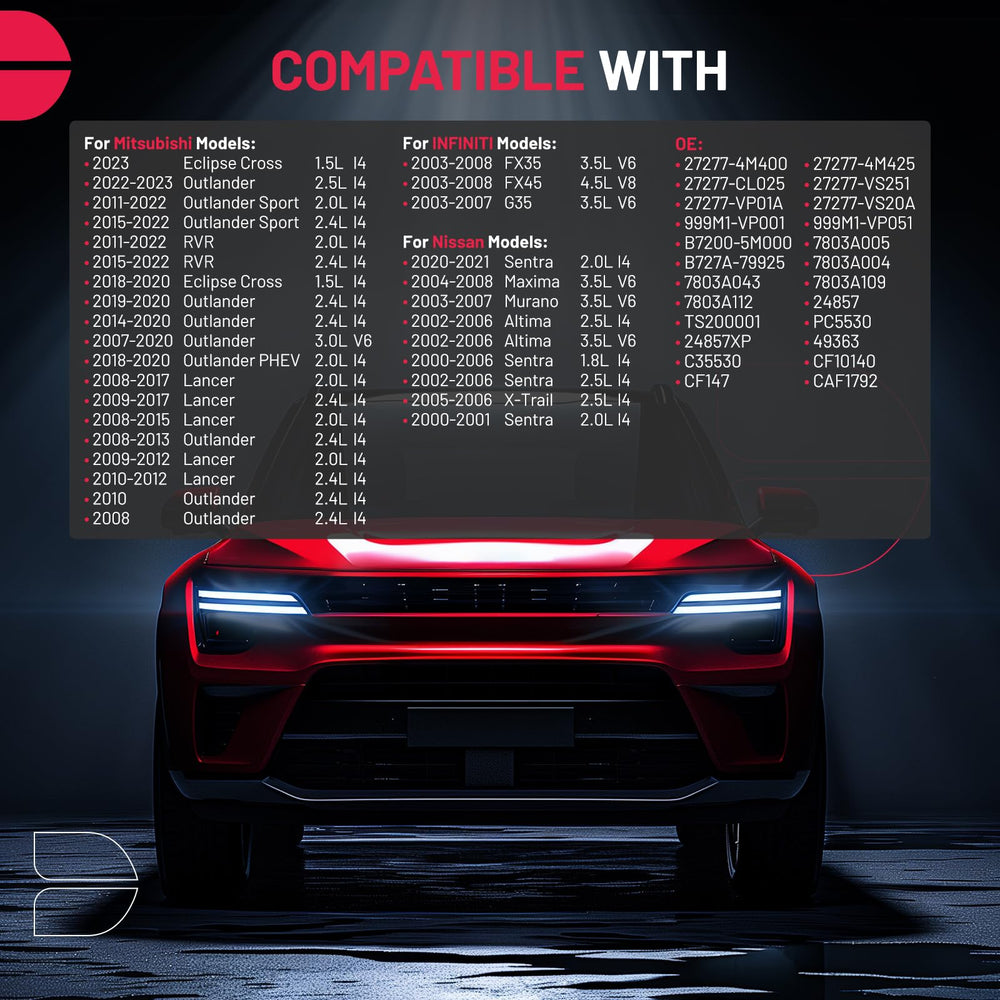 BDFHYK activated carbon cabin filter for Eclipse Cross enhances interior air freshness
