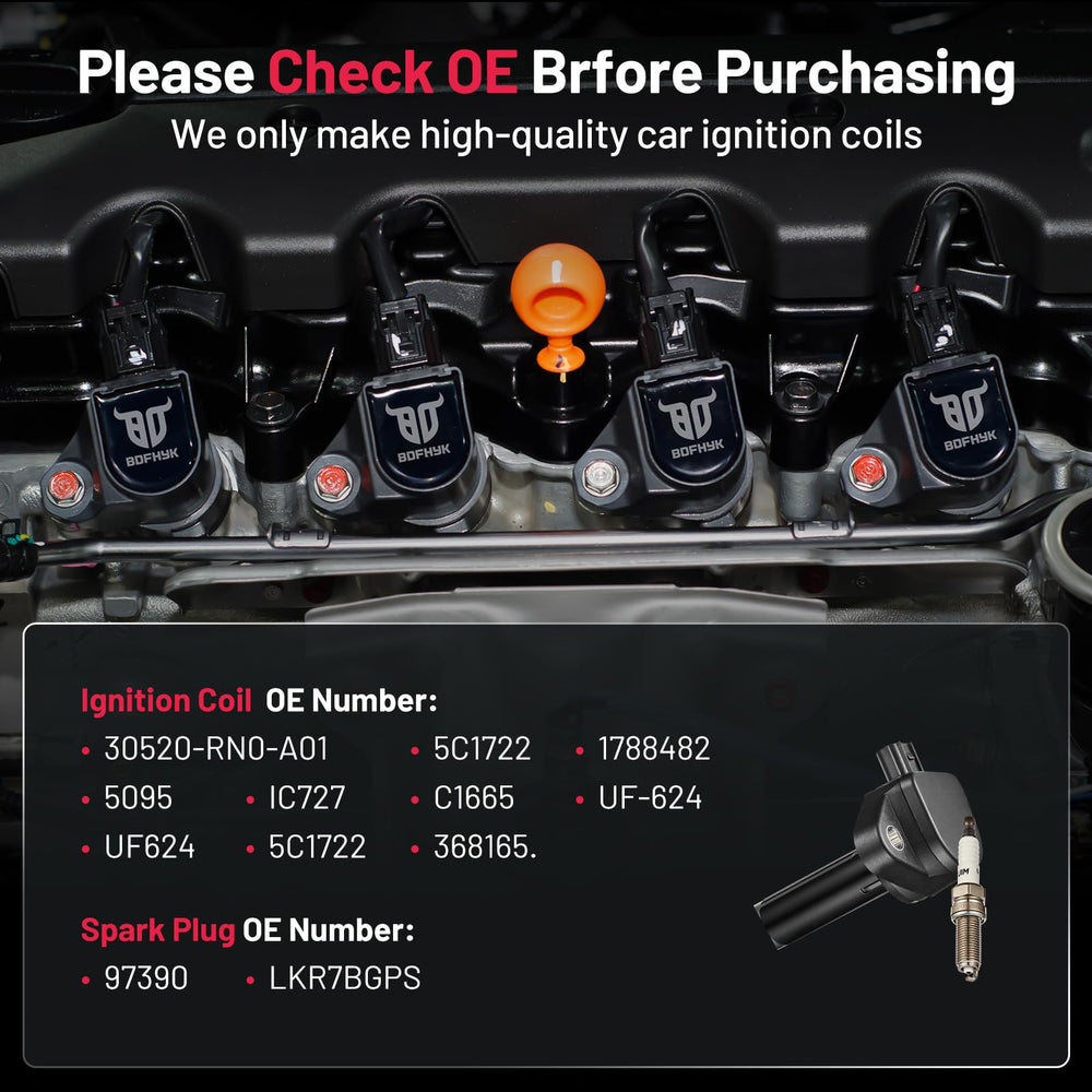 BDFHYK coil pack on engine for reliable ignition