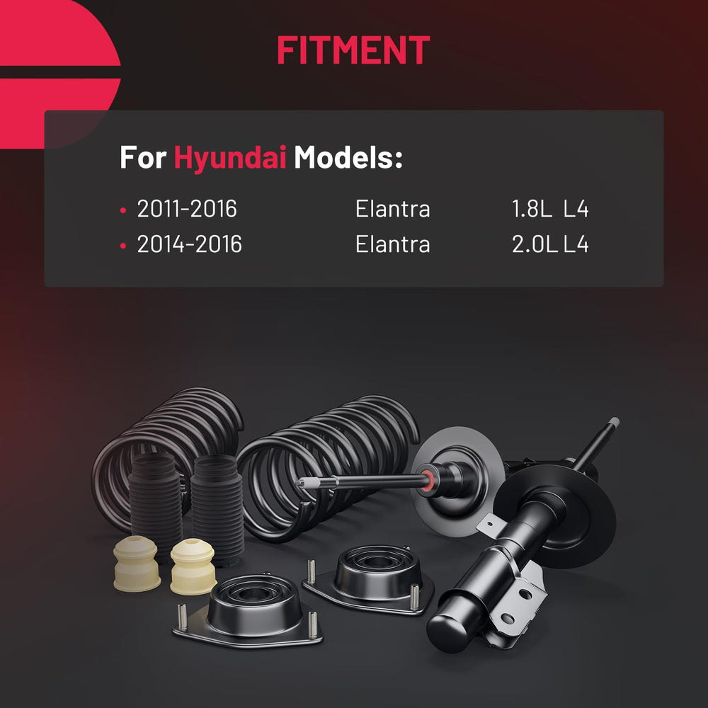 BDFHYK Elantra front shock assembly shown during installation
