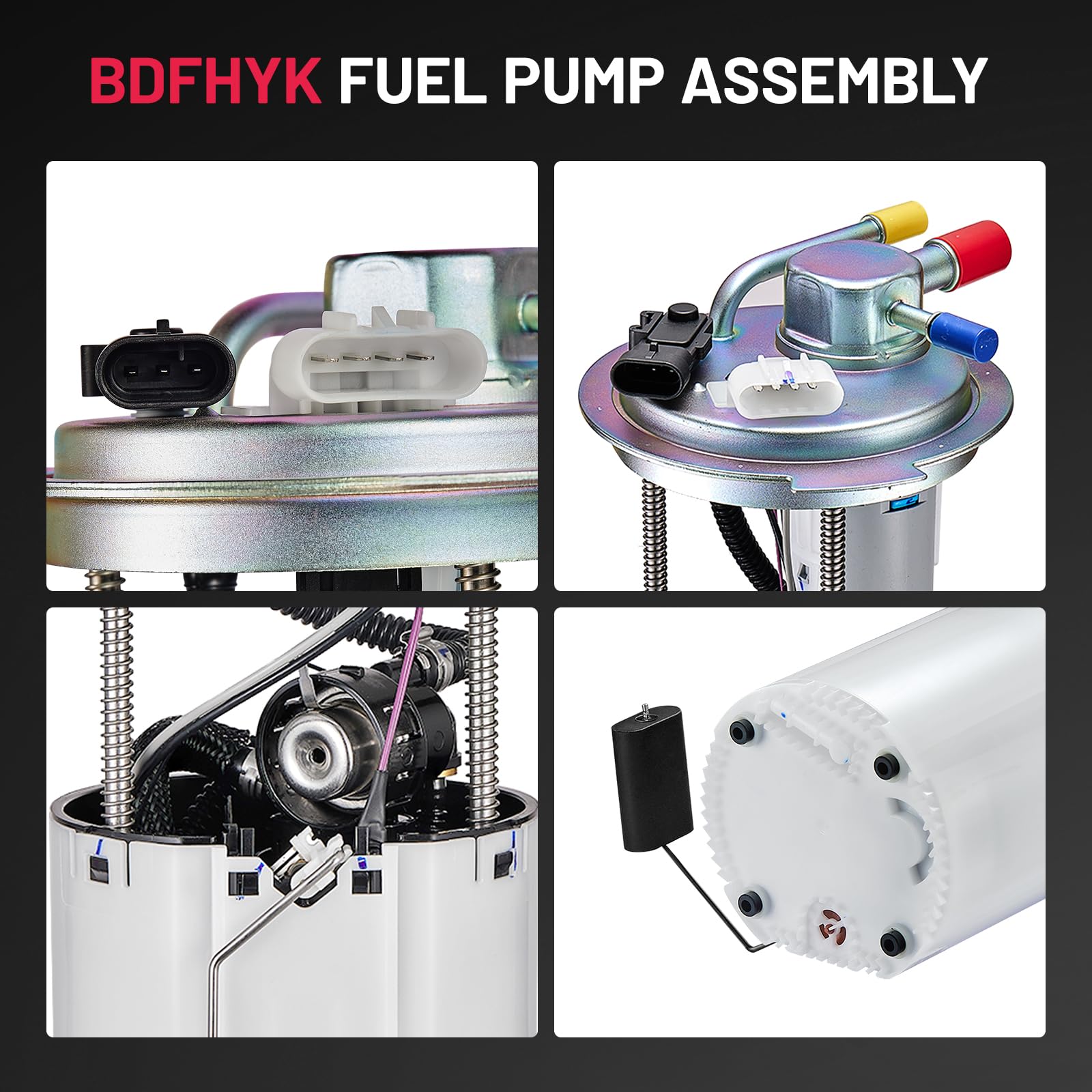 BDFHYK electric fuel pump assembly side view showing rugged housing