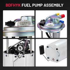 BDFHYK electric fuel pump assembly side view showing rugged housing