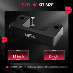 BDFHYK front leveling lift kit 2-inch for Suburban 1500 improves stance and tire clearance.