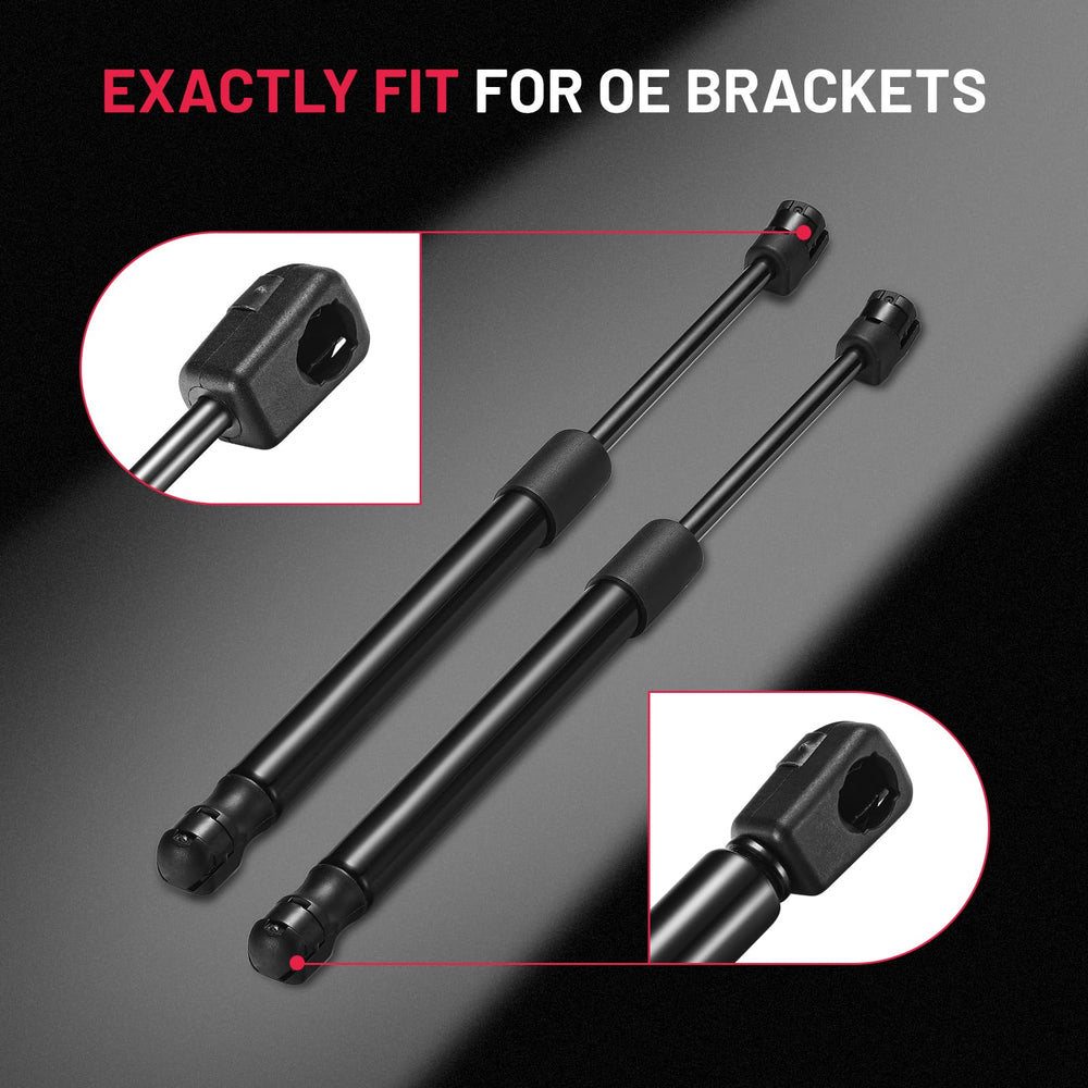 BDFHYK gas spring shown in extended and compressed states for comparison.