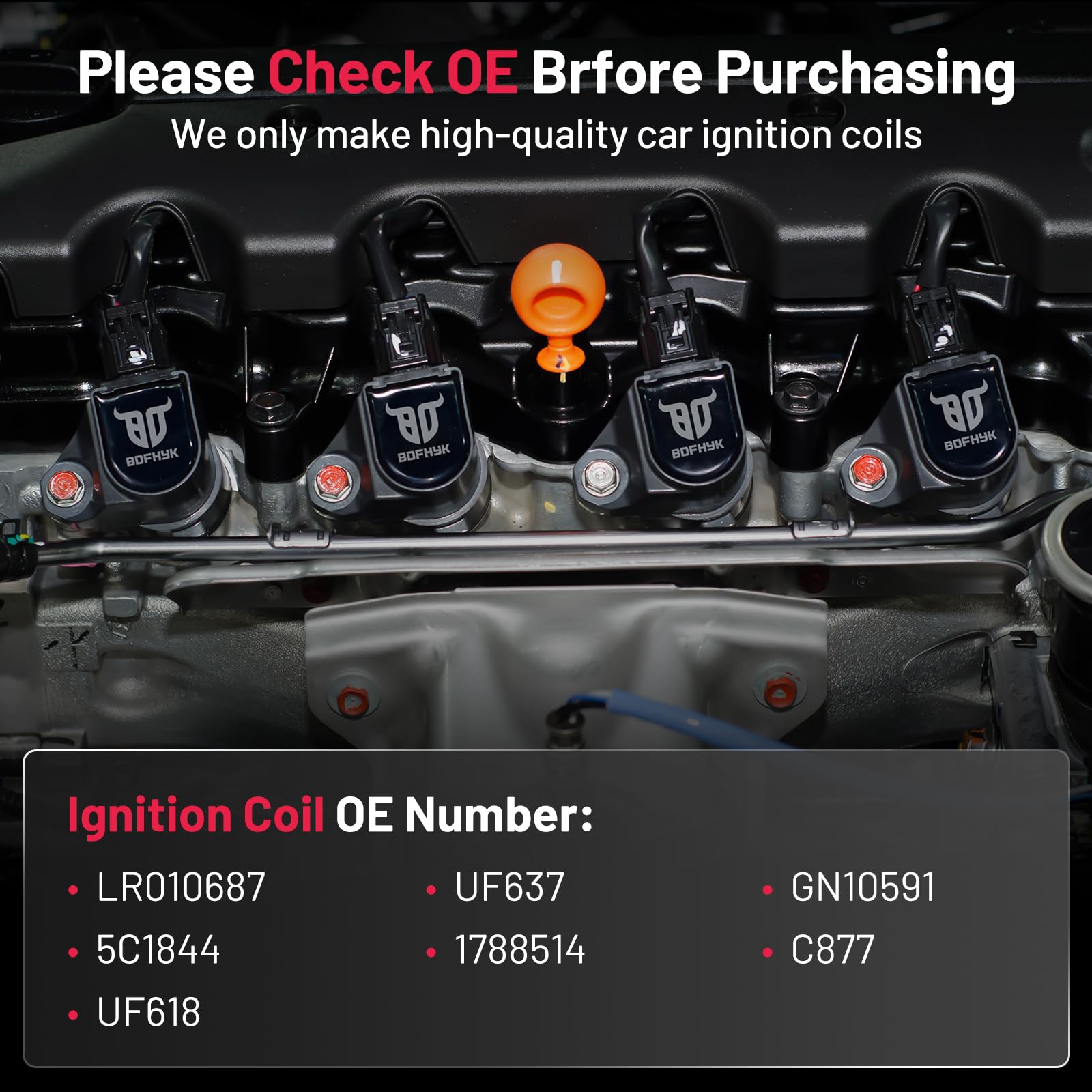 BDFHYK ignition coil pack for Range Rover 5.0L V8 enhances power consistency