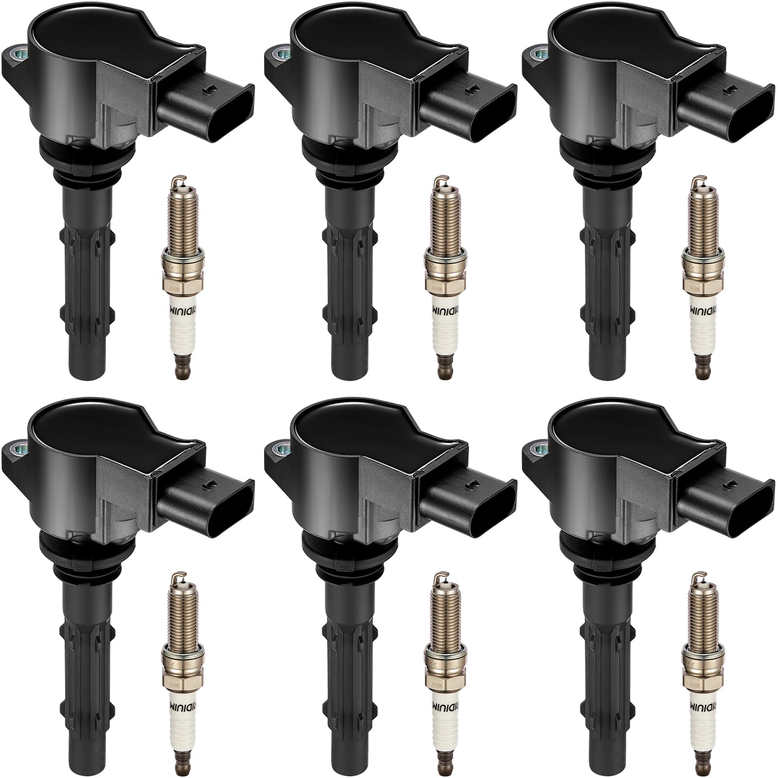 BDFHYK ignition coil pack UF535 close-up showing durable silicon steel construction for long life