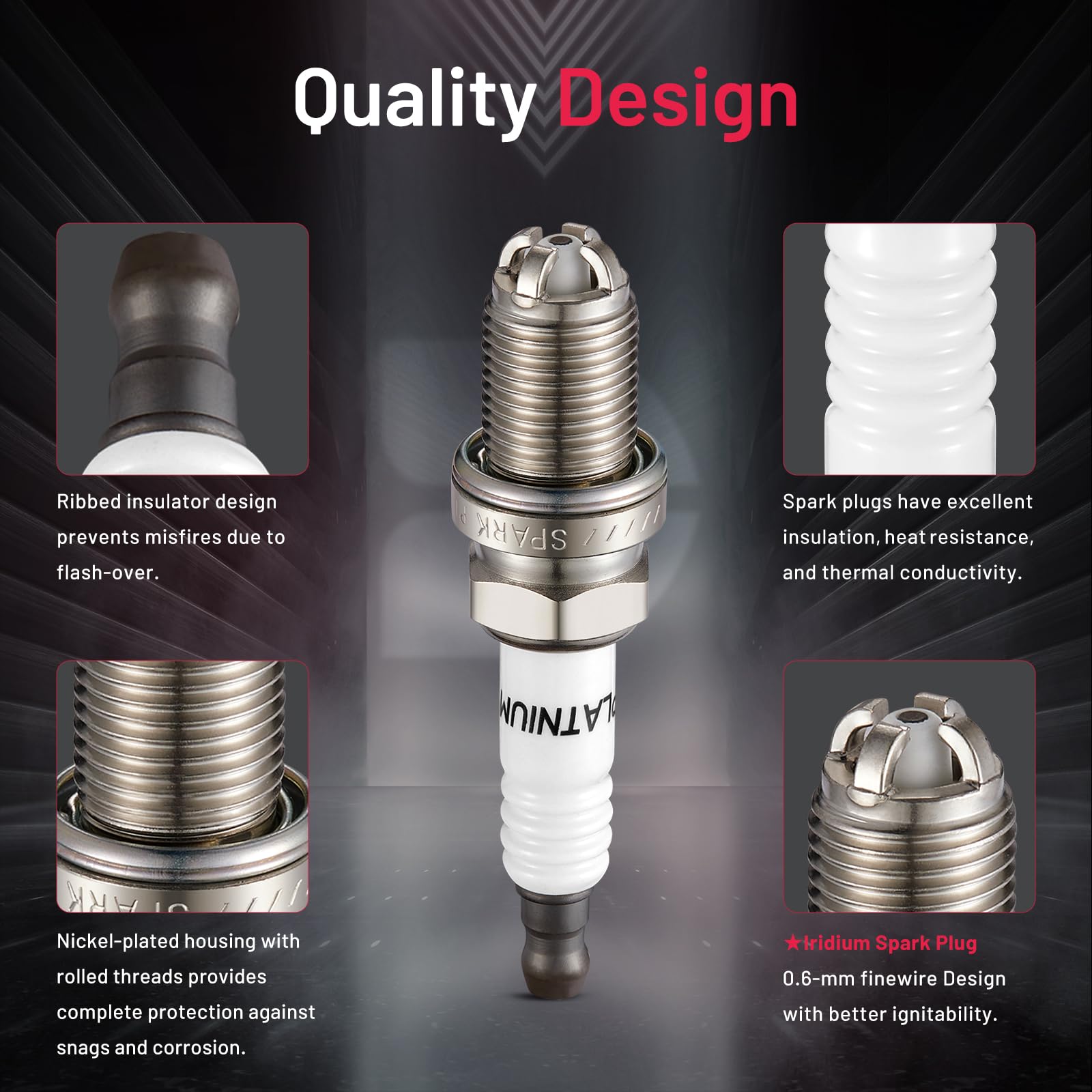 BDFHYK iridium spark plug durability for longer service life.