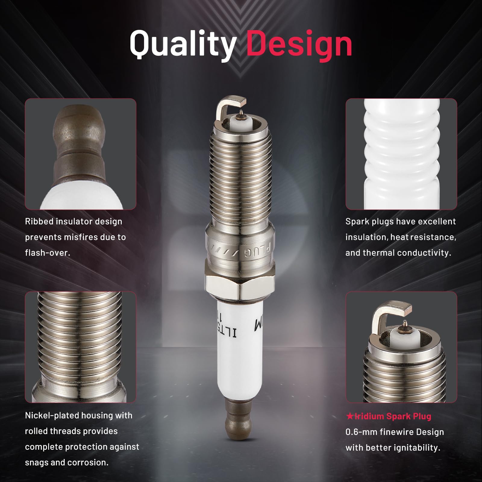 BDFHYK iridium spark plug packaging featuring 8-pack value kit.