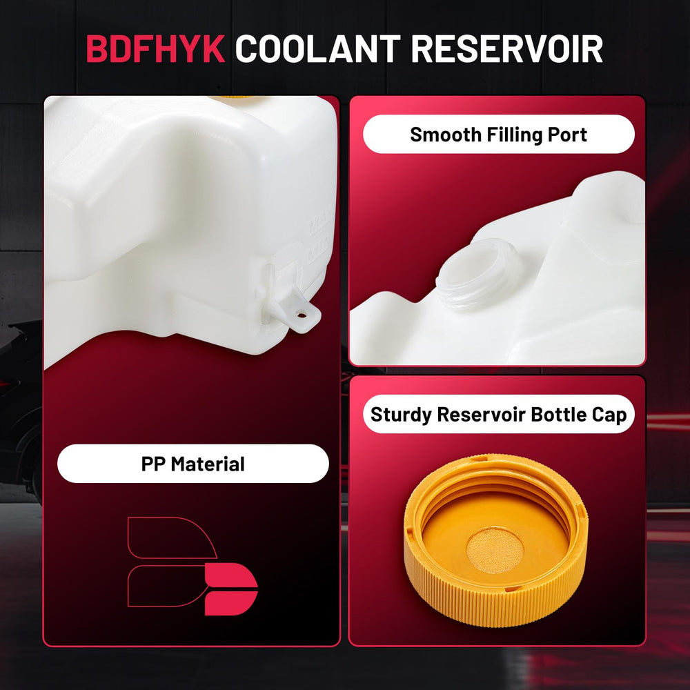 BDFHYK overflow tank with easy-access level indicator.