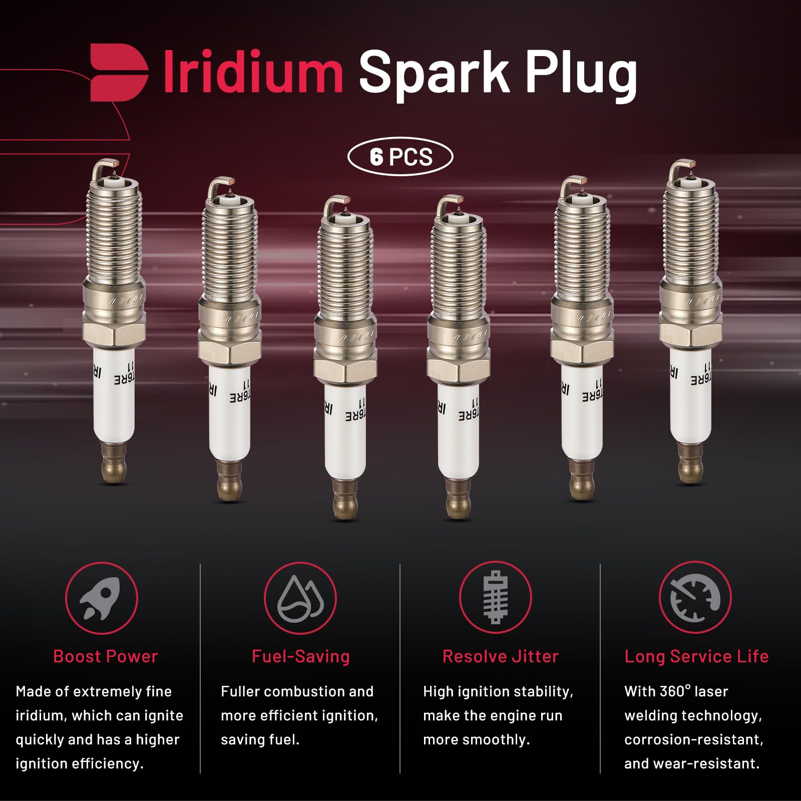 BDFHYK iridium electrodes deliver quick ignition and steady power
