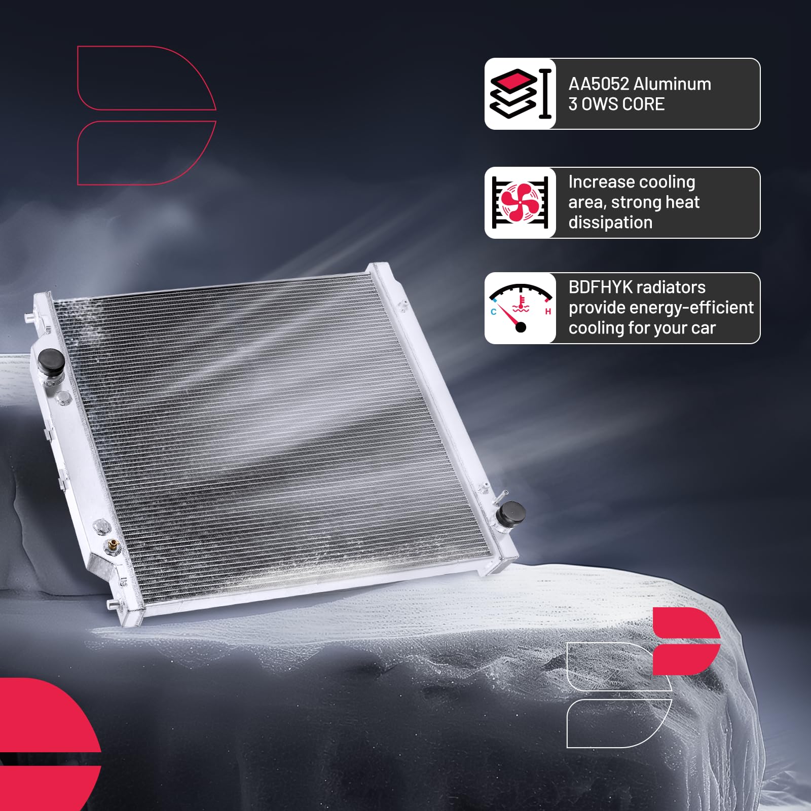 BDFHYK CNC-machined radiator cap seals reliably for Ford engines.