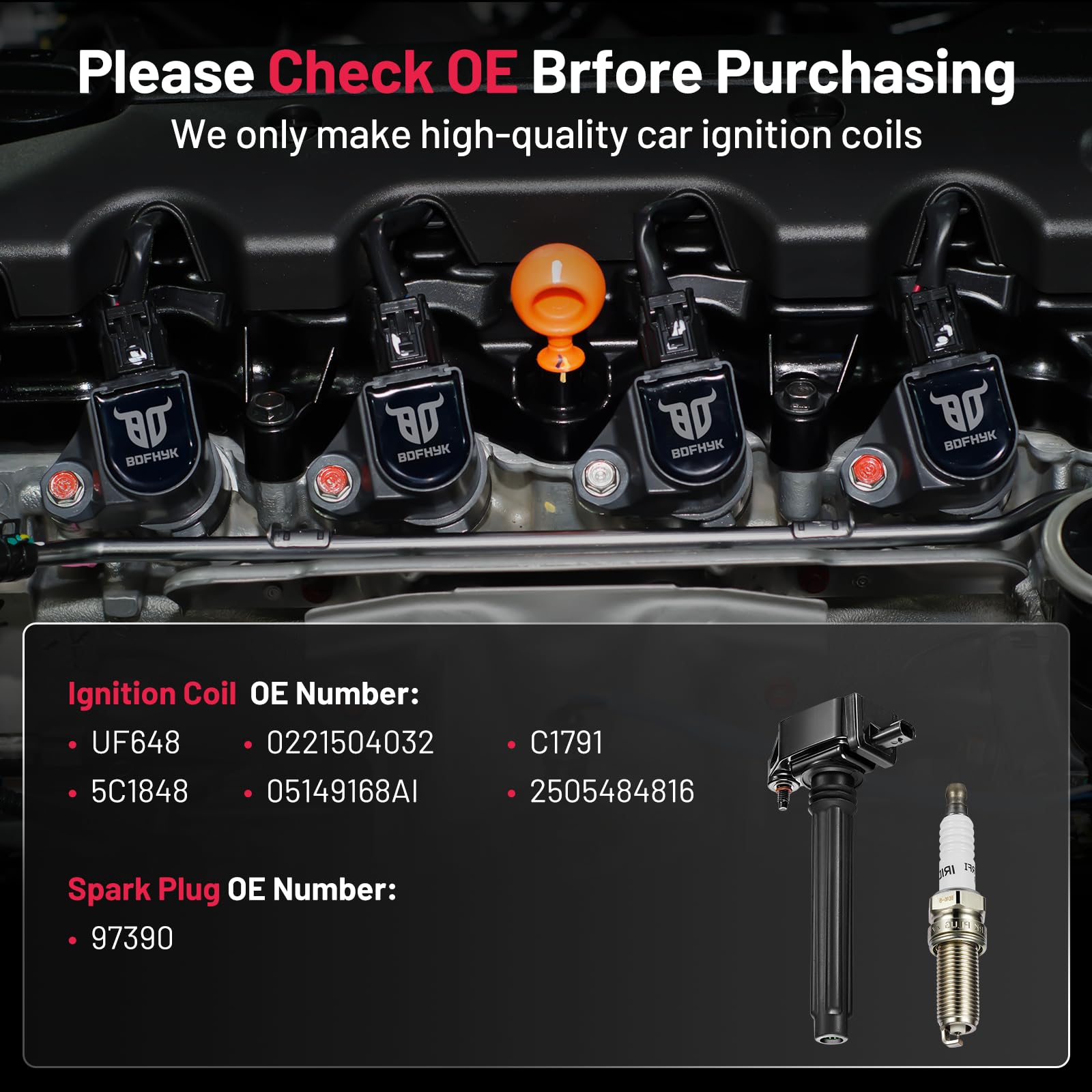 BDFHYK spark plug installation image highlights quick start potential