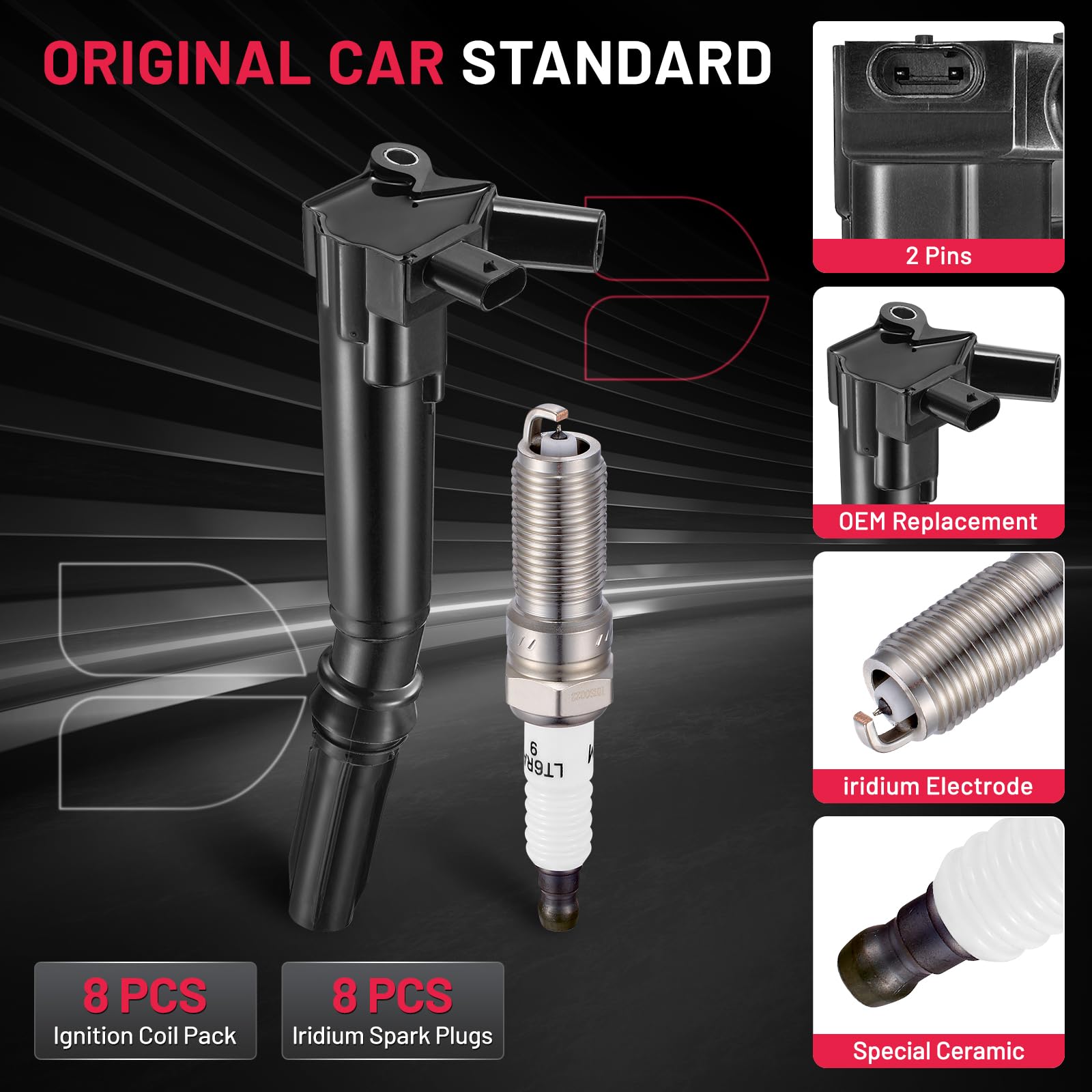 BDFHYK iridium spark plug 6509 detail highlighting durable electrode