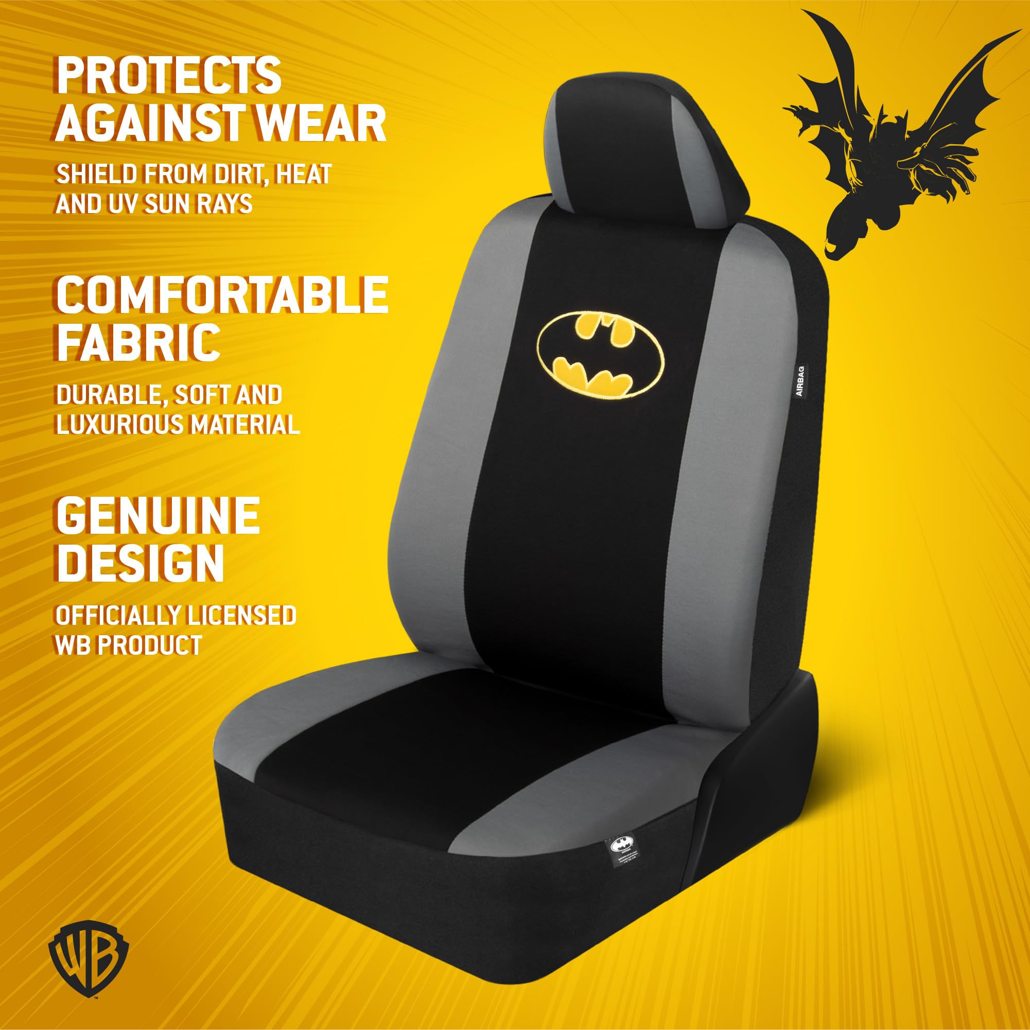 BDK Batman 9pc headrests protect surfaces while adding heroic style