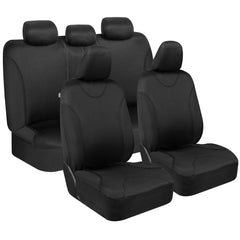 BDK black front seat cover showing two-tone design and protection