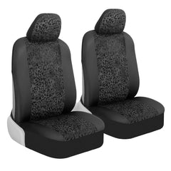 BDK Black Leopard front seat cover shown on a vehicle seat for stylish protection