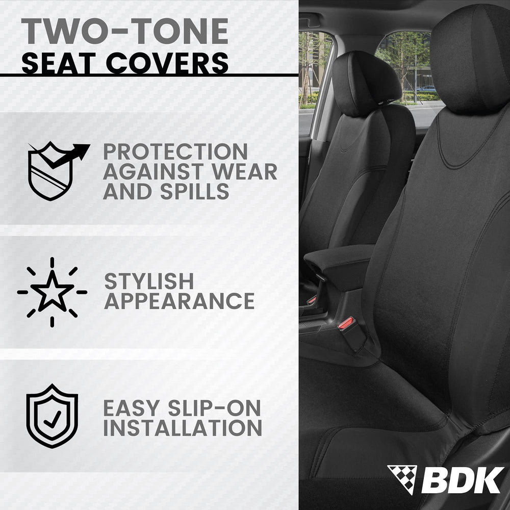 BDK black rear bench cover protecting the back seat during family trips