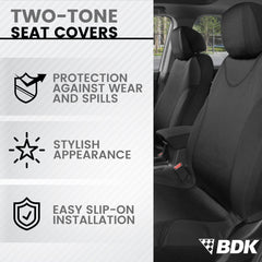BDK black rear bench cover protecting the back seat during family trips