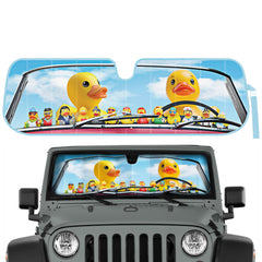 BDK Duck Duck Jeep Sun Shade in accordion fold design for quick sun protection