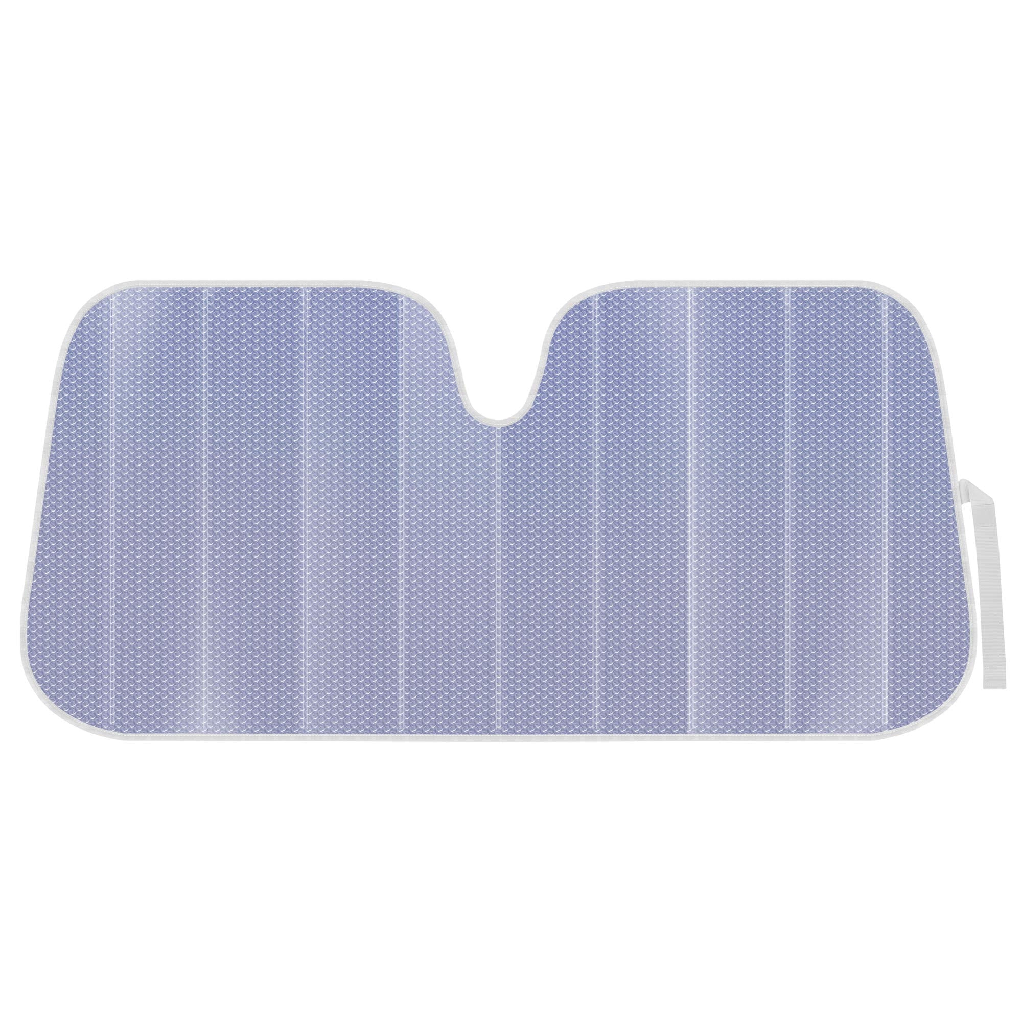 BDK Lavender Shine windshield sunshade in folding accordion design reduces interior heat and blocks UV rays