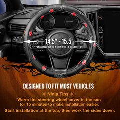 BDK leather ergonomic grip steering cover improves control during turning