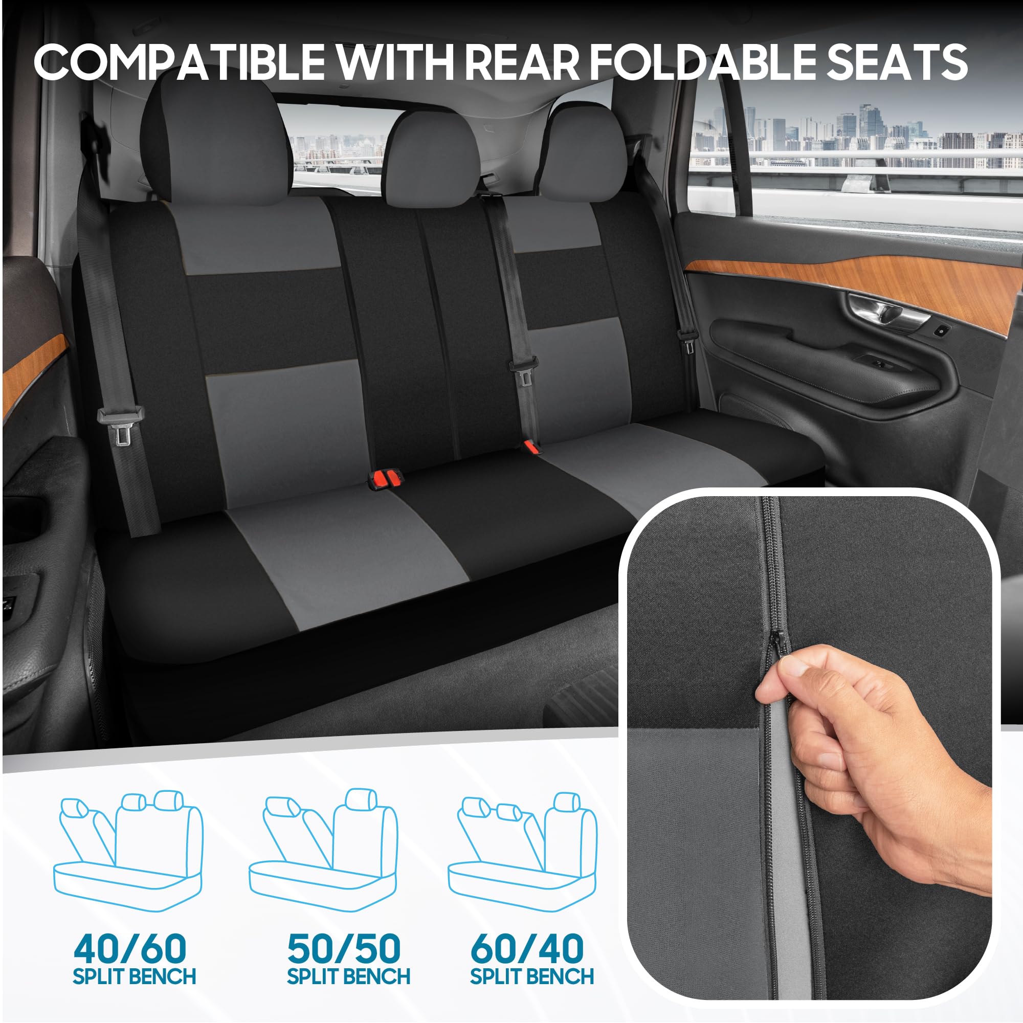 BDK PolyPro detailed stitching highlights the two-tone design for a modern car interior.