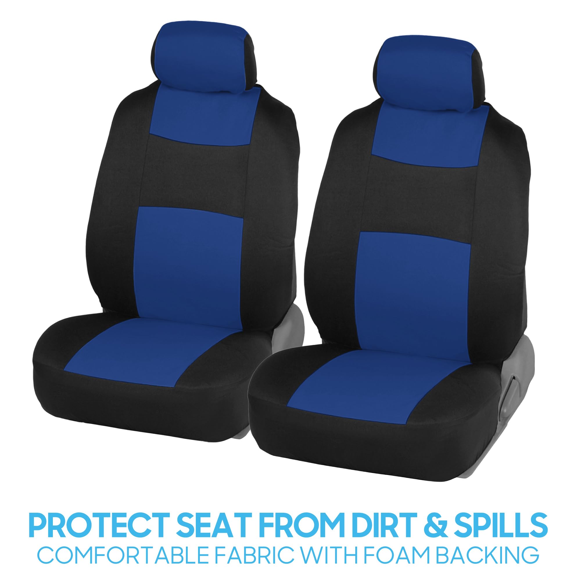 BDK PolyPro headrest cover blue on black preserves upholstery while adding style.