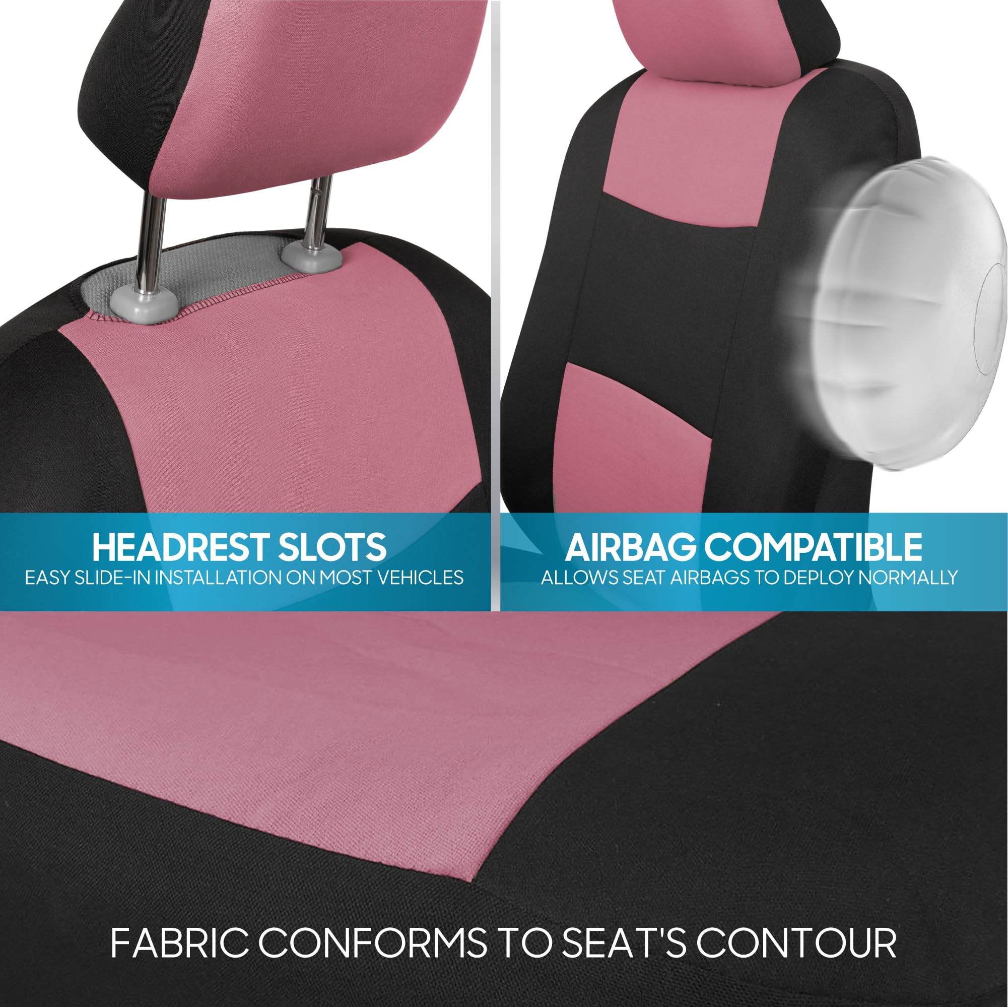 BDK PolyPro pink on black daily wear protection in vehicle interior.