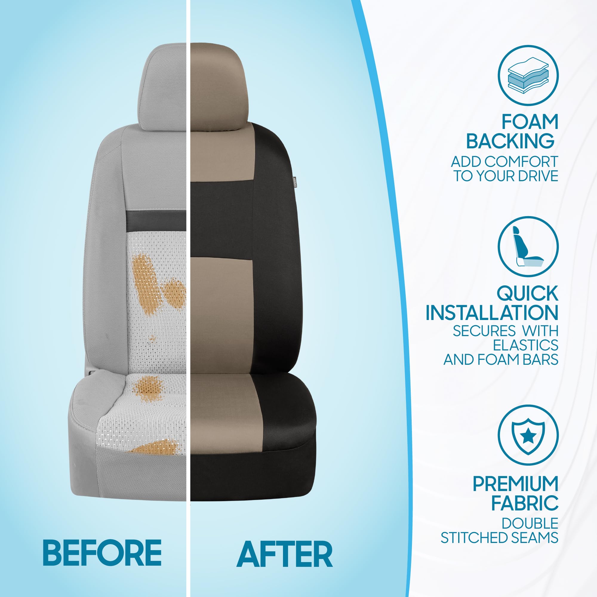 BDK PolyPro universal-fit seat covers fit most cars, trucks, and SUVs.
