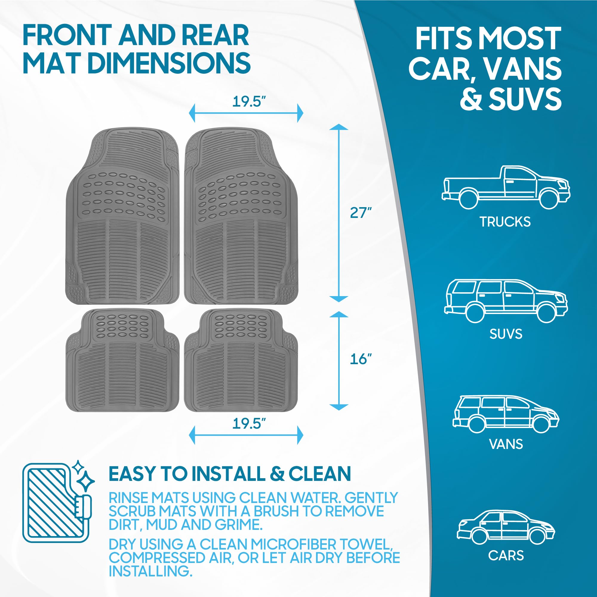 BDK ProLiner easy-clean mats remove and rinse quickly.