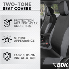 BDK Ultrasleek gray back seat cover completes full protection.